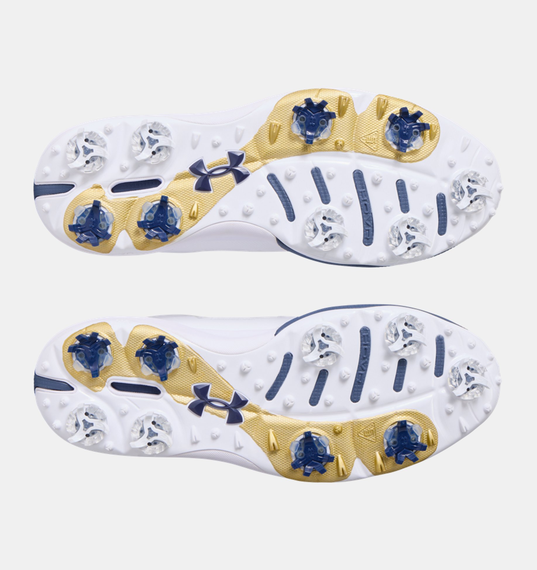 Under Armour Drive Pro Golf Shoes - White/Grey/Gold Under Armour Drive Pro Golf Shoes - White/Grey/Gold